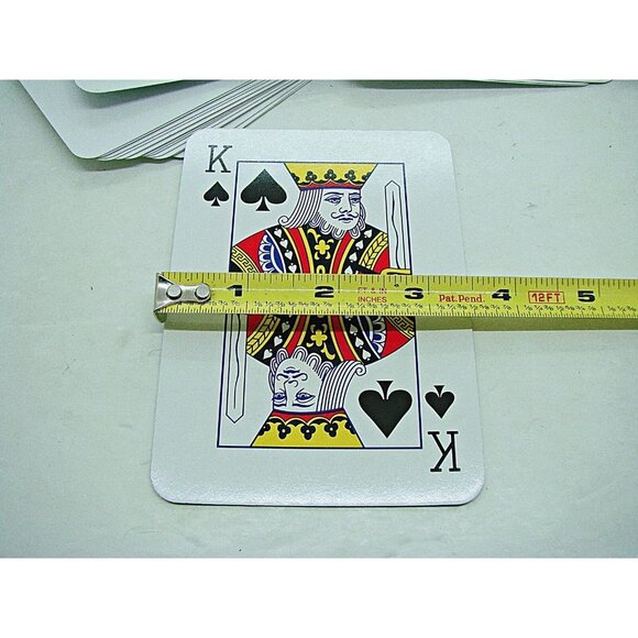 Classic Games Blue Geometric Print Jumbo Playing Cards Poker 5X3.5 in - Picture 6 of 7